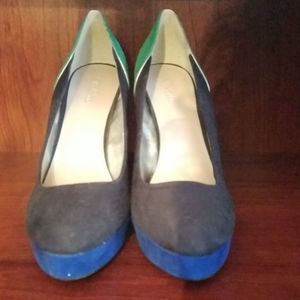 3 colour imitation suede heels